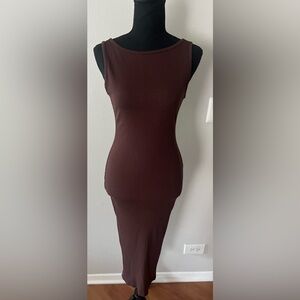 Fashion Nova chocolate brown fitted dress